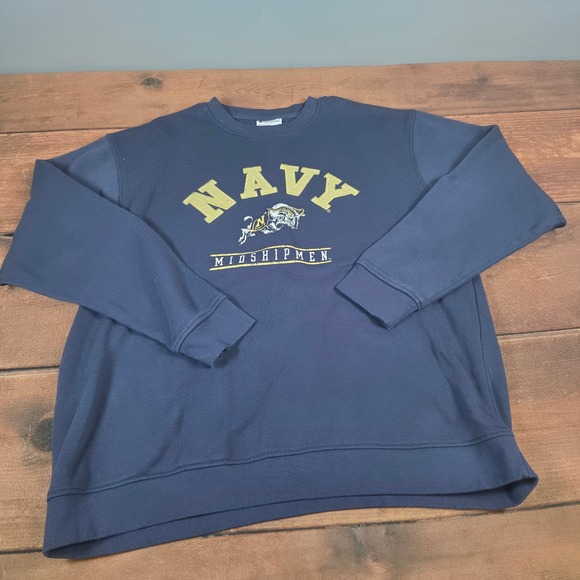 Champion Other - Champion US Navy Midshipmen Sweatshirt Mens L Blue Excellent Graphic Crewneck